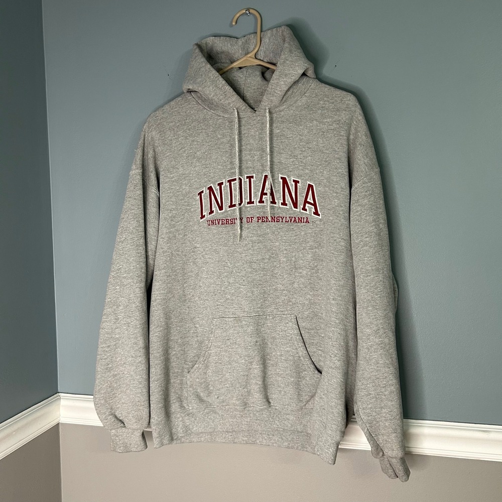 Oarsman 913 Indiana University of Pennsylvania IUP Hoodie Gray Mens medium